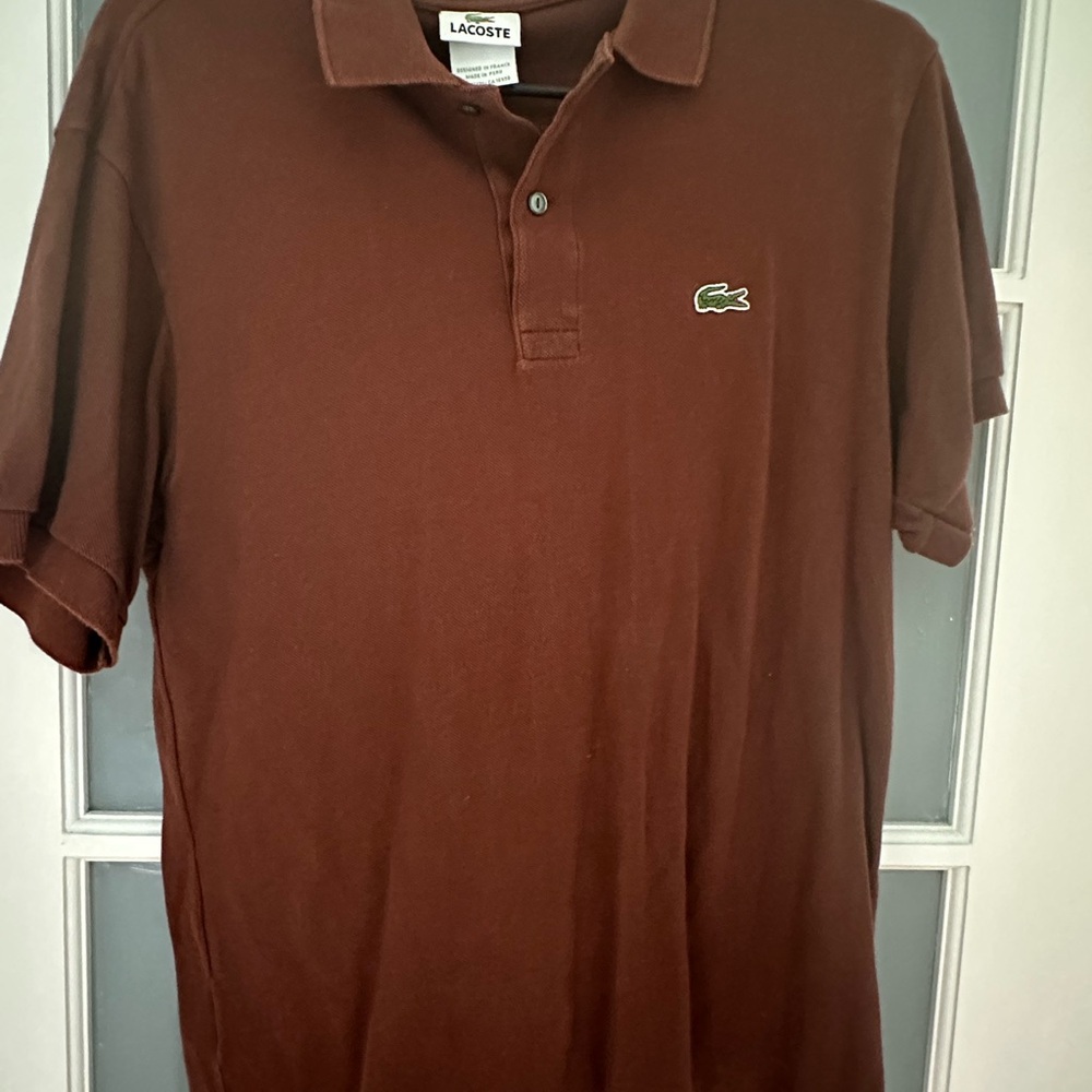 Lacoste Vintage Men's Polo Shirt in Deep Brown